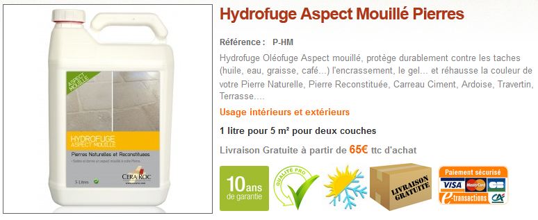 Hydrofuge Aspect Mouillé Pierres