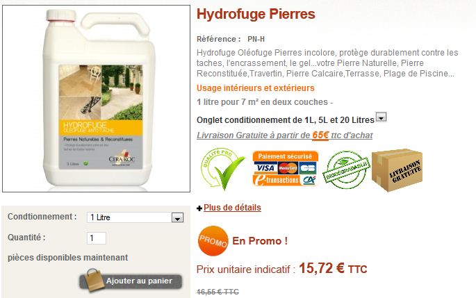 hydrofuge pierre